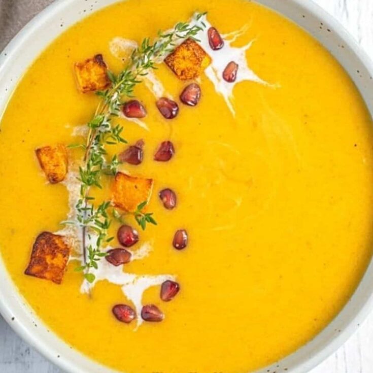 Easy curry butternut squash and pear soup