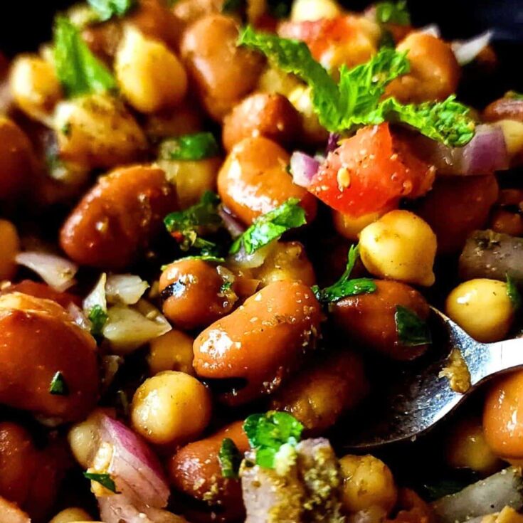 Fava beans and chickpea salad