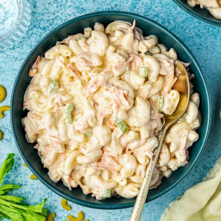 A bowl of Hawaiian macaroni salad