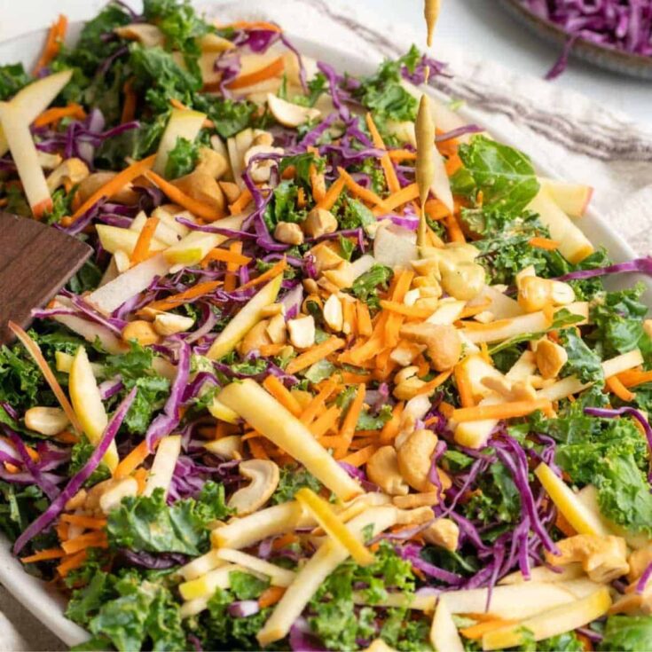 Kale apple slaw salad for parties