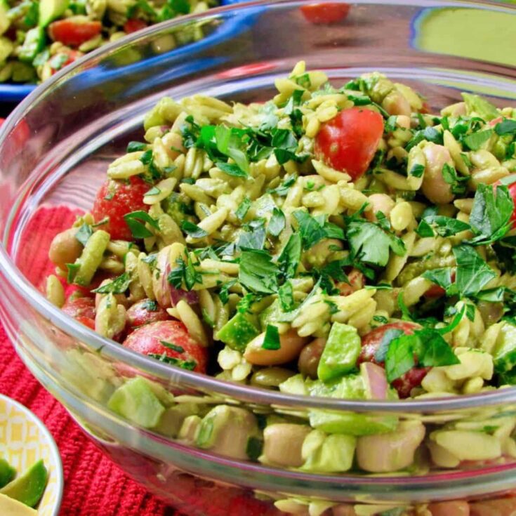 Lemon basil orzo salad
