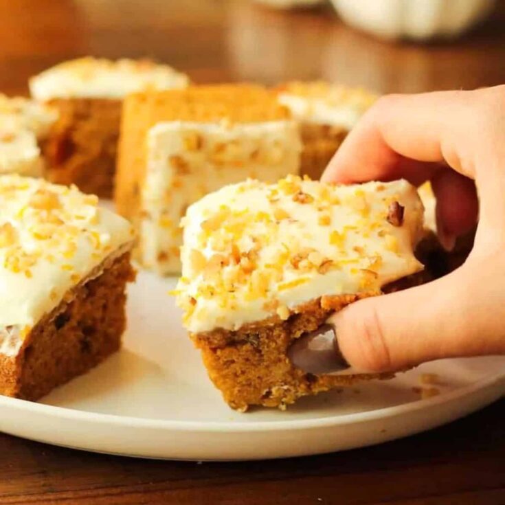 Pumpkin cake squares dessert