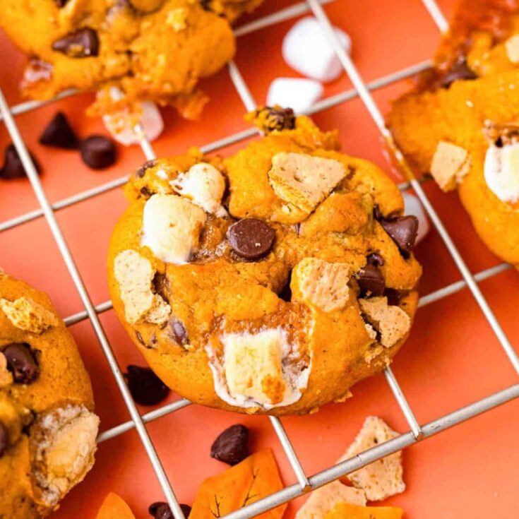 Pumpkin s'mores cookies