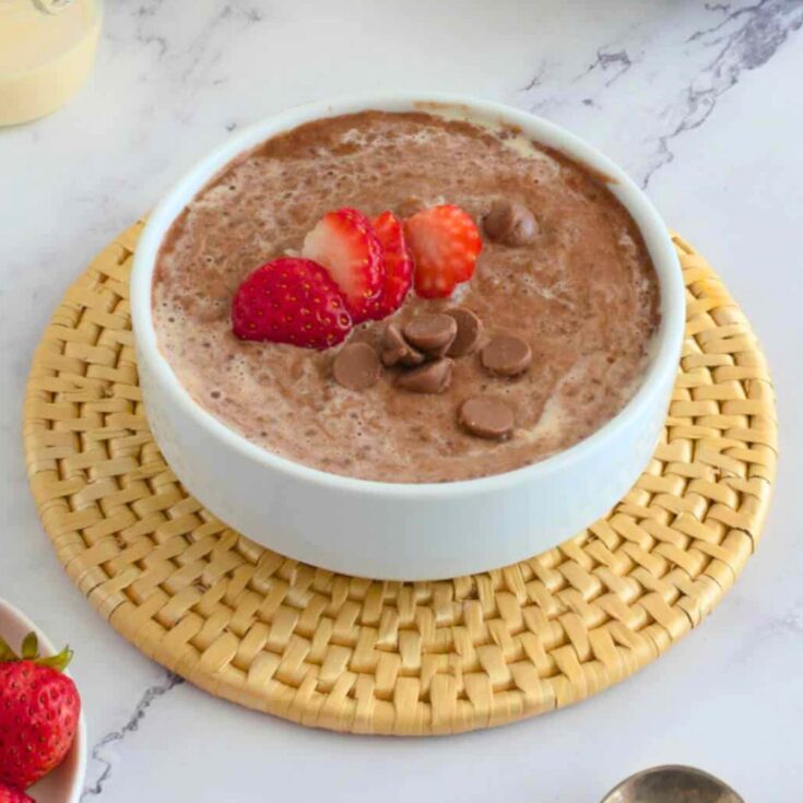 Chocolate rice in a bowl