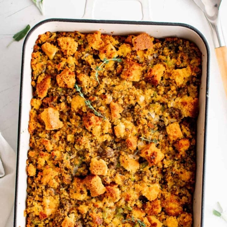 Cornbread dressing made after reading these Thanksgiving side dishes