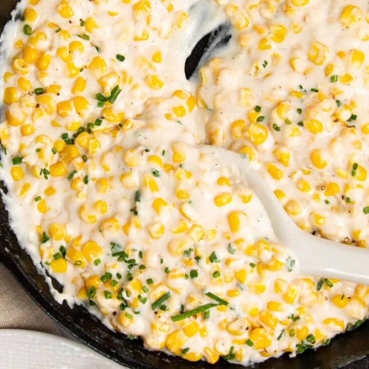 Creamed corn made after reading these Thanksgiving sides