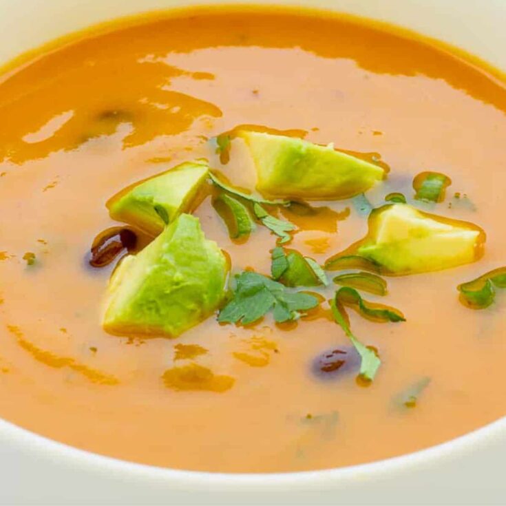 Creamy sweet potato black bean soup
