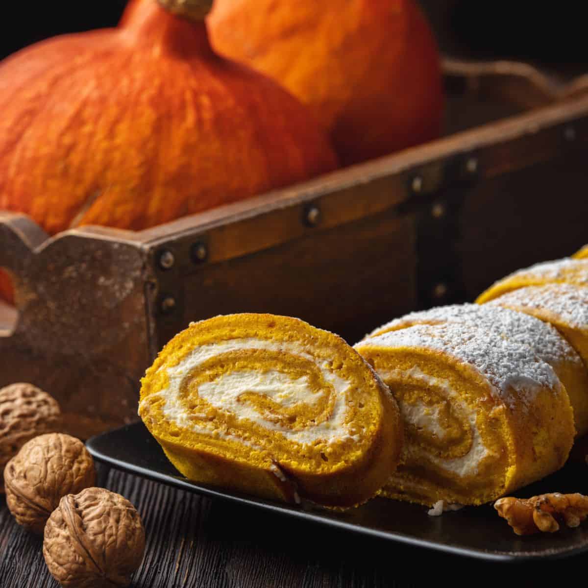 Pumpkin roll made after reading these pumpkin dessert ideas.