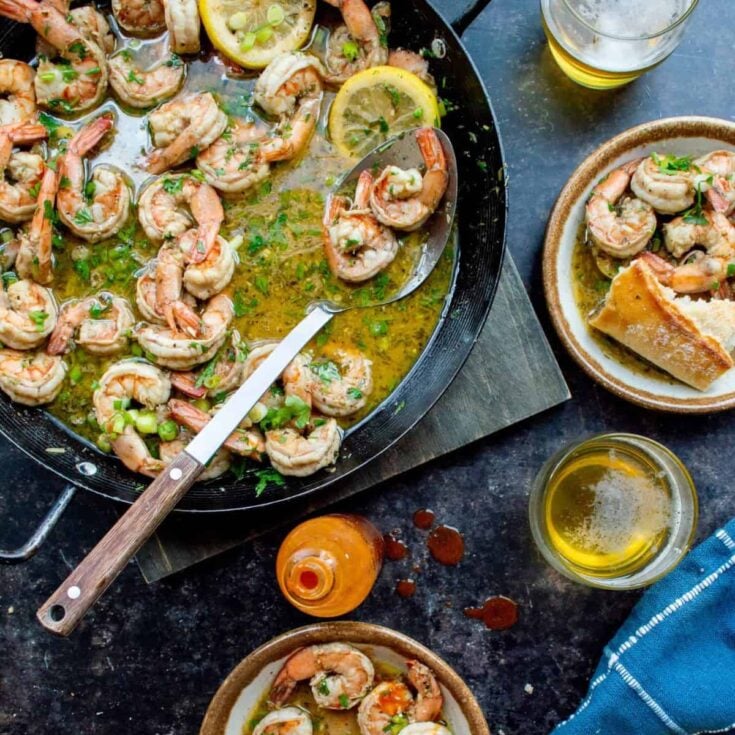 New Orleans-style skillet barbecue shrimp