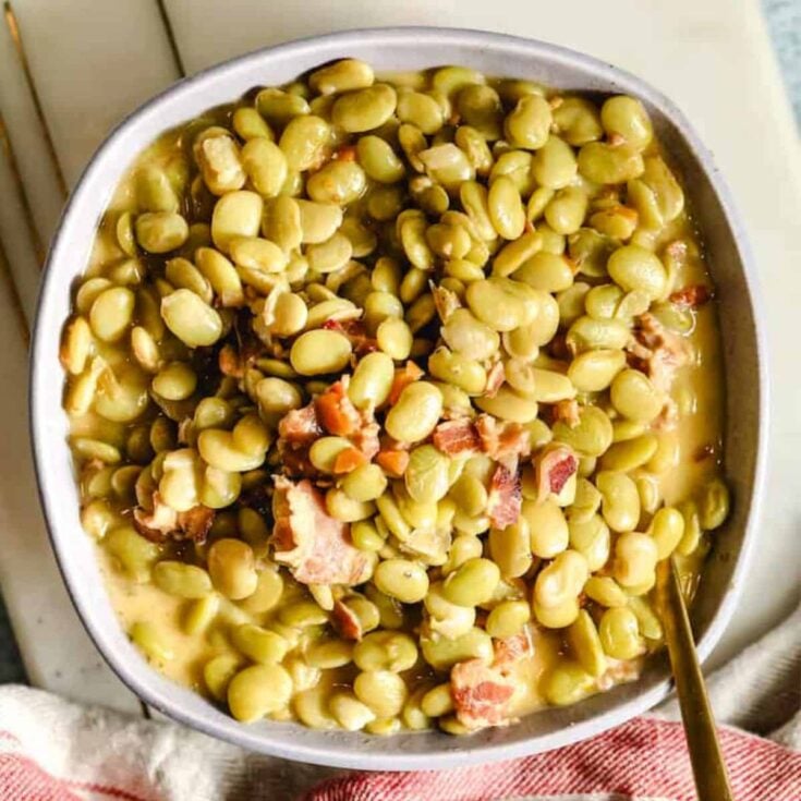 Southern butter beans in a bowl