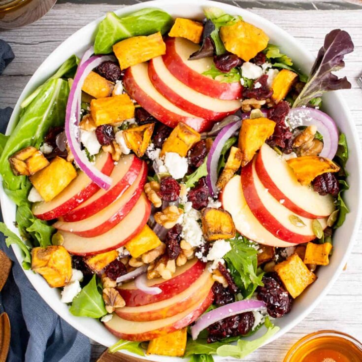 A bowl of cranberry harvest salad