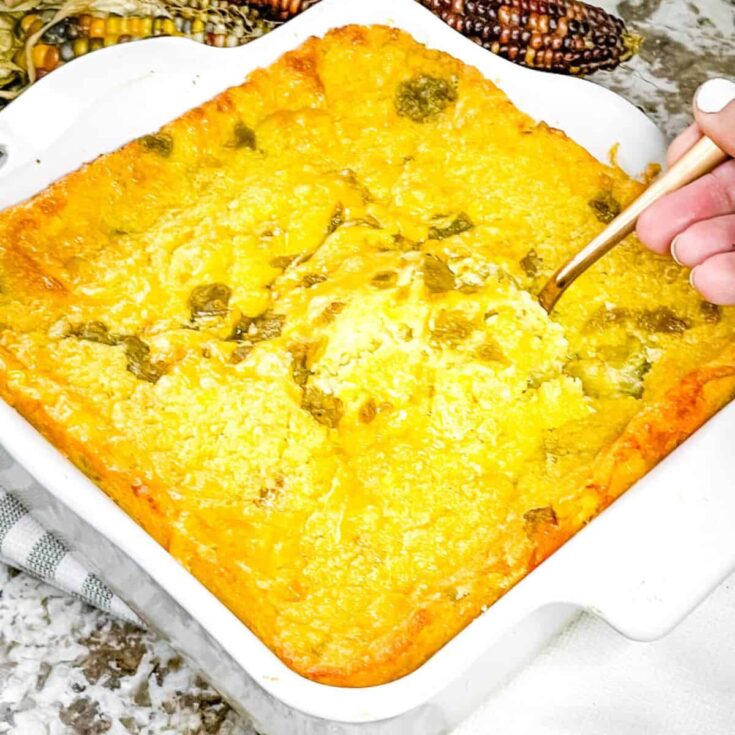 Green chile cornbread casserole