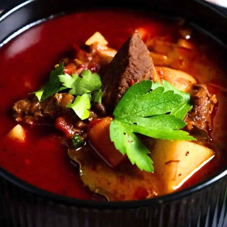 Hearty goulash with vegetables fall soup