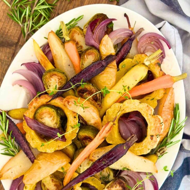 Maple butter vegetables with pears