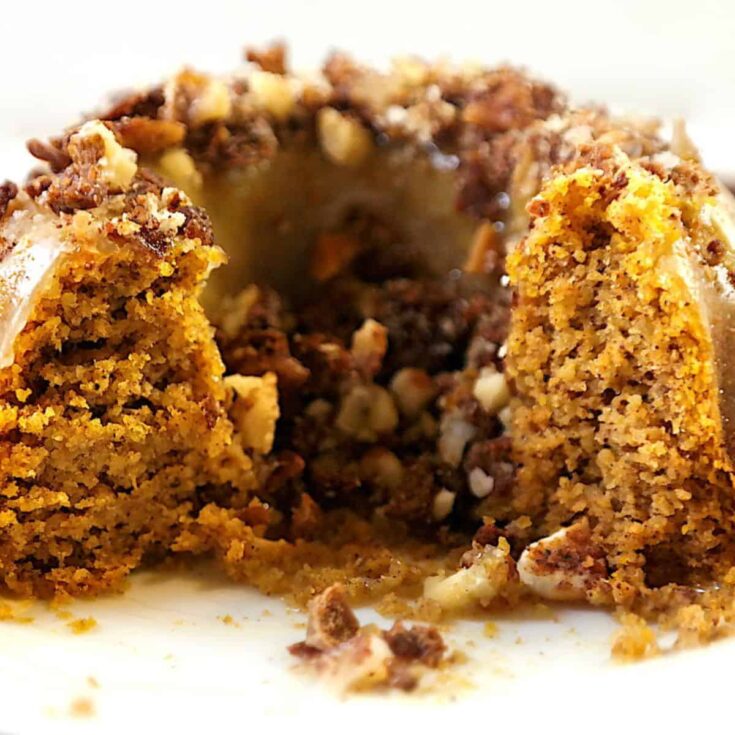 Sliced mini pumpkin cakes