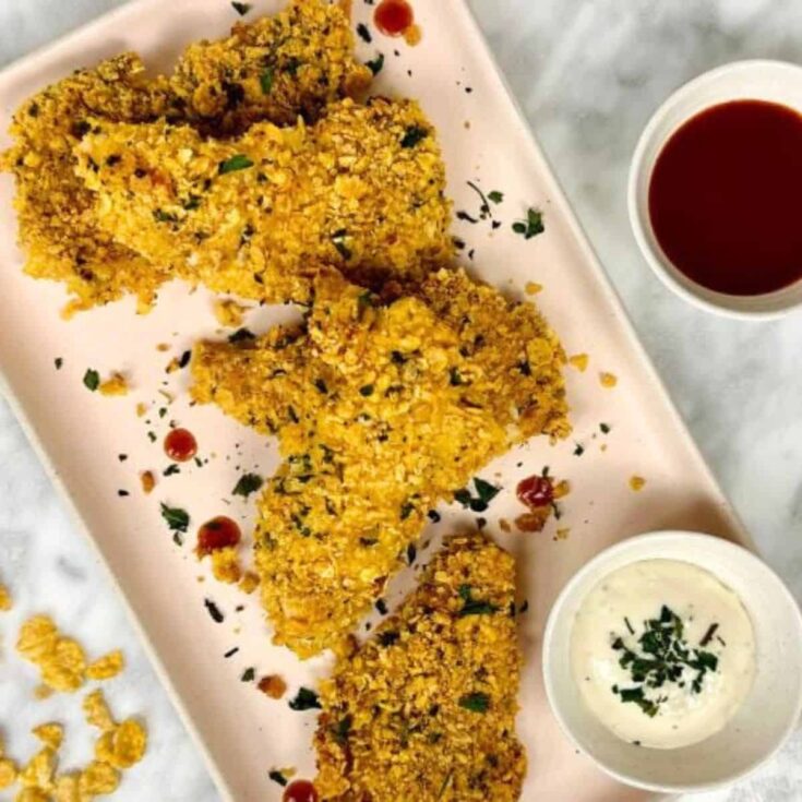 Oven fried cornflake chicken tenders