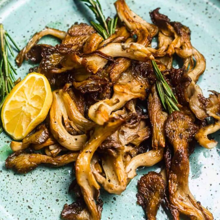 Pan fried oyster mushrooms with rosemary