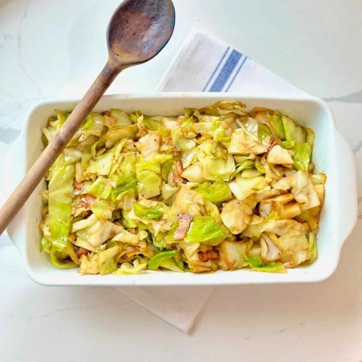 Southern fried cabbage with bacon