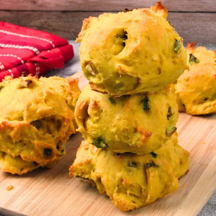 Vegan cheddar drop biscuits