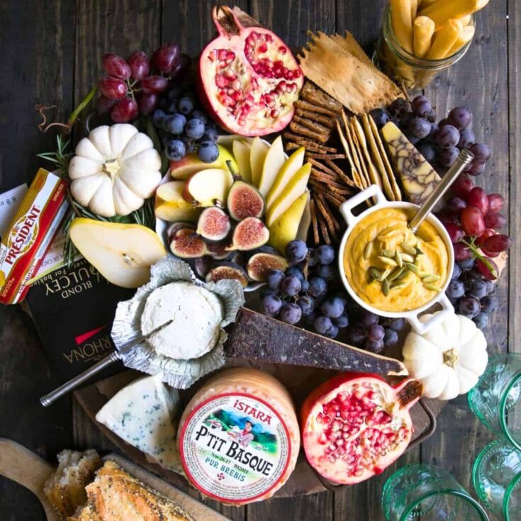 Autumn charcuterie cheese board