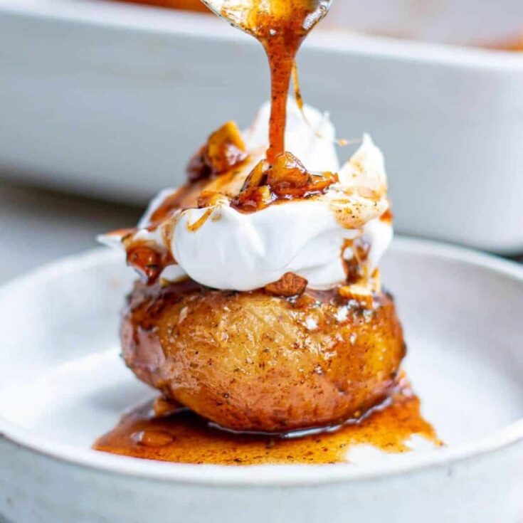 Baked donut peaches