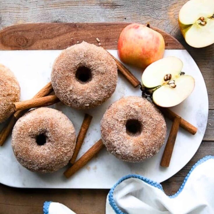 Cinnamon sugar baked apple donuts
