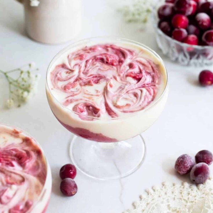 Cranberry and orange cheesecake cup
