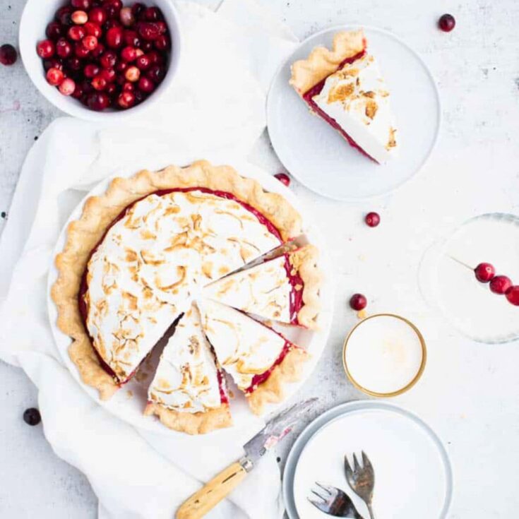 Cranberry meringue pie