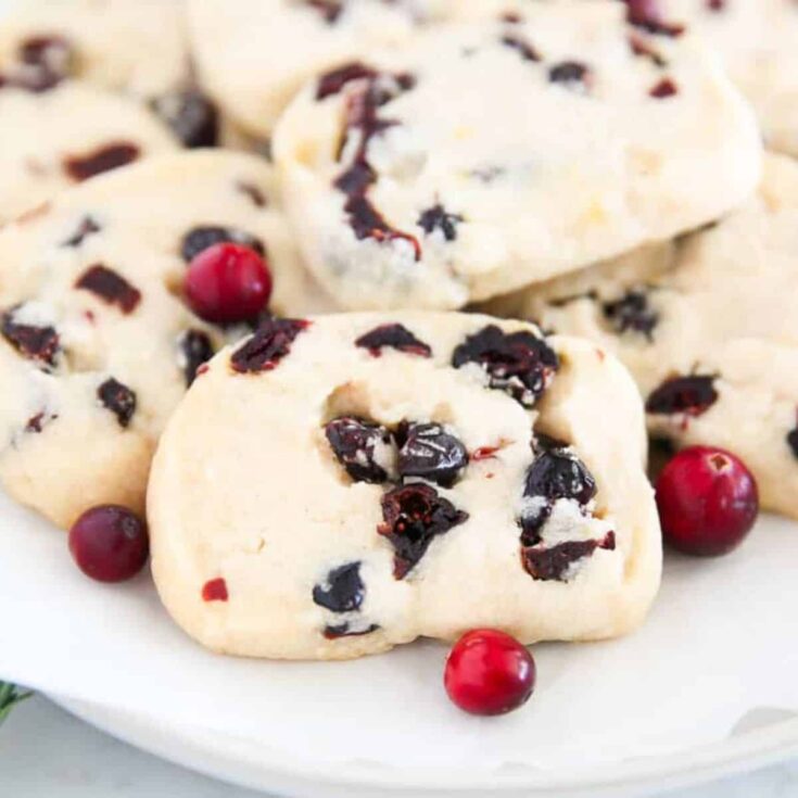 Cranberry orange shortbread cookies