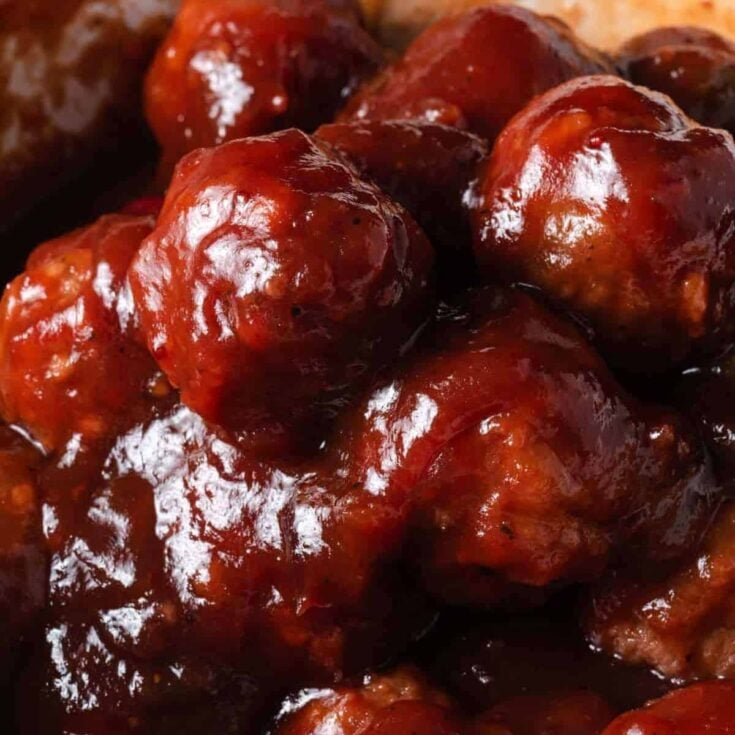 Cranberry sauce and jalapeno meatballs