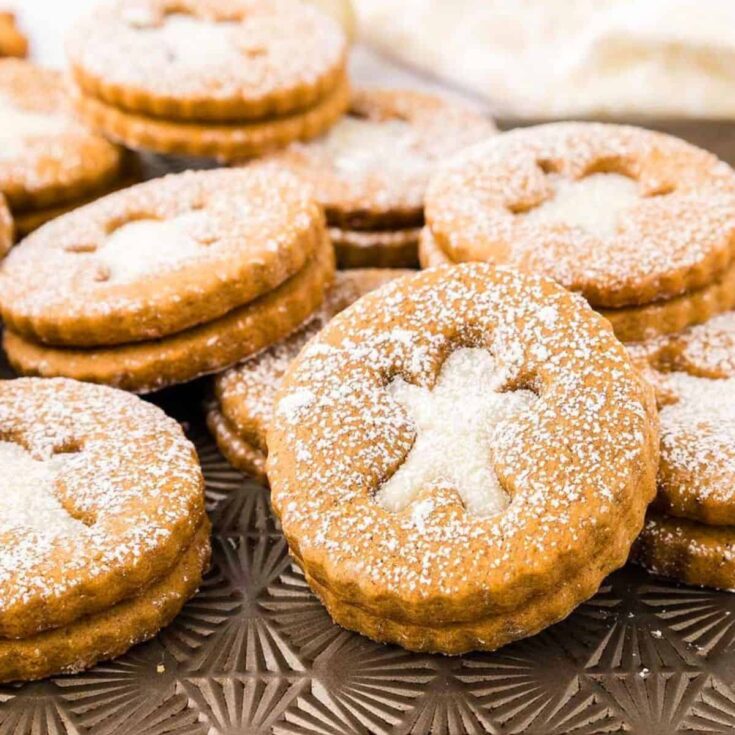 Gingerbread Linzer cookies