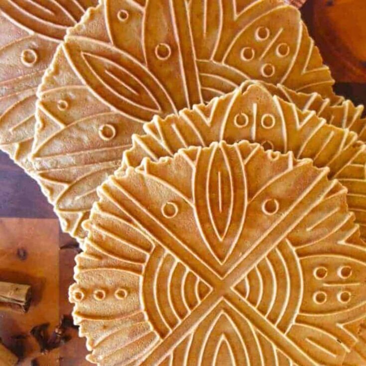 Gingerbread pizzelle cookies