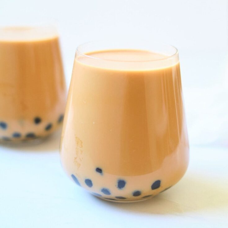 Iced boba coffee drink