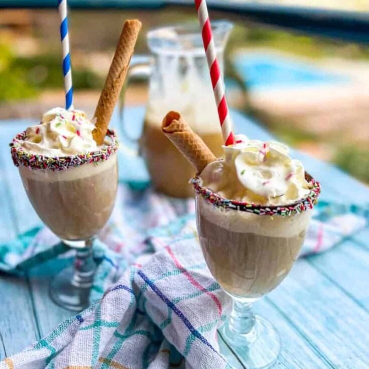 Iced coffee drinks with ice cream