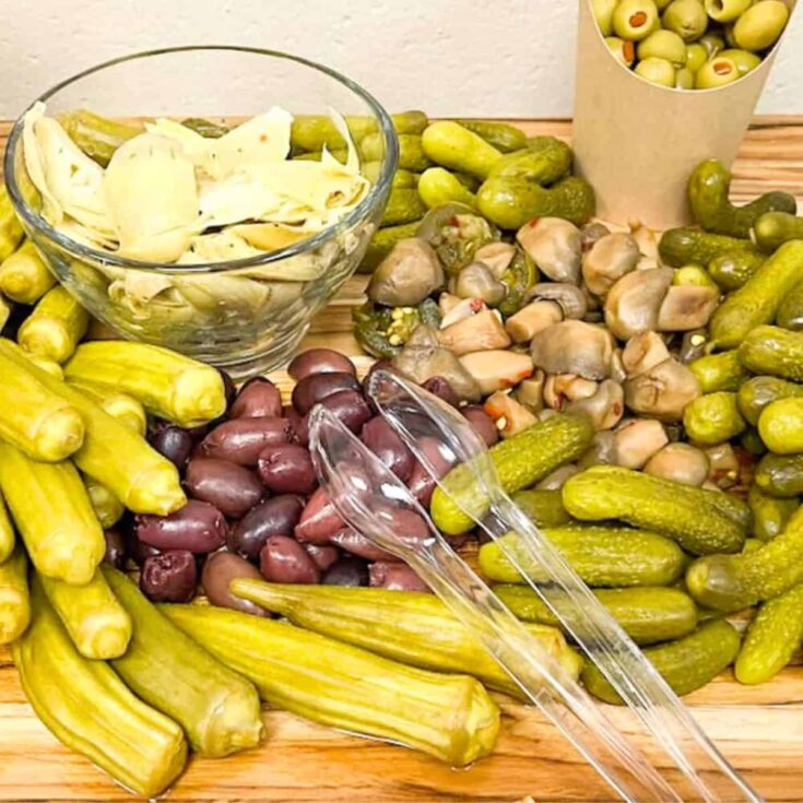 Quick pickle charcuterie board