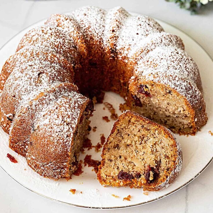 Semolina almond cranberry cake