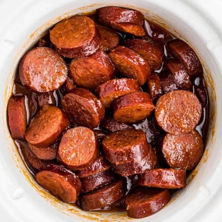Slow cooker candied kielbasa
