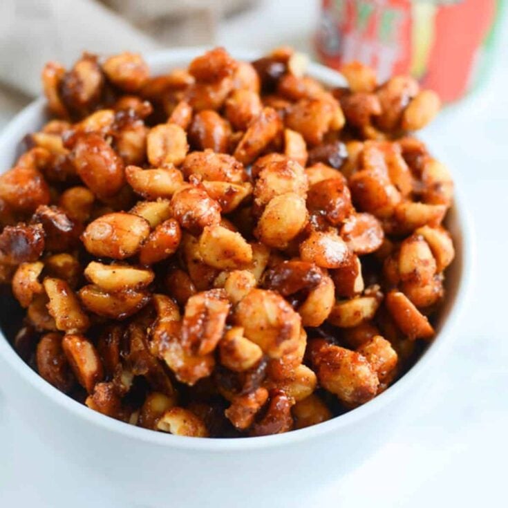 Slow cooker sweet and spicy peanuts