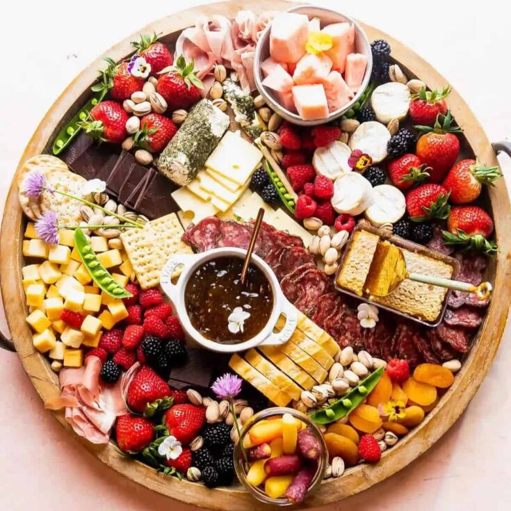 Spring-themed charcuterie board