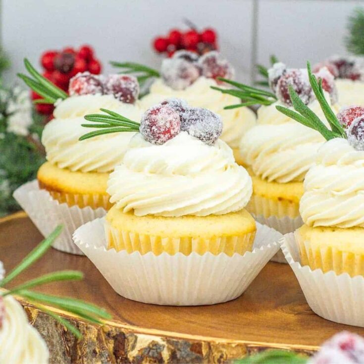 White chocolate cranberry cupcakes