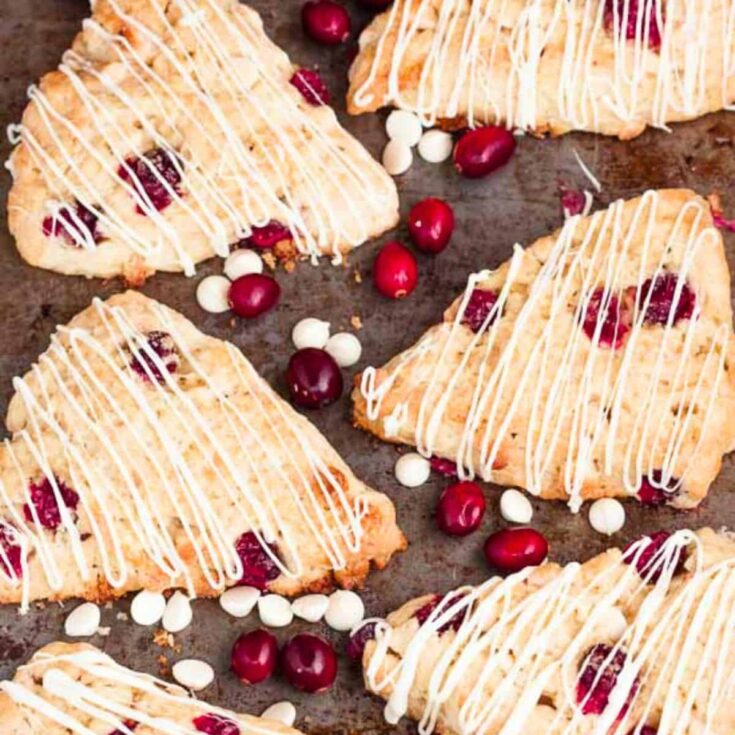 White chocolate cranberry scones made after reading these cranberry recipes