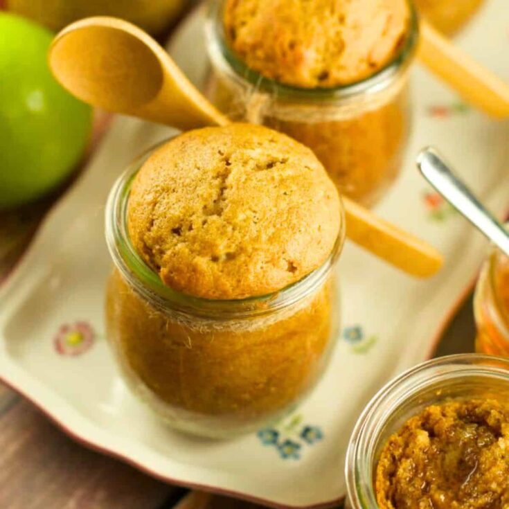 Apple honey cake in a jar