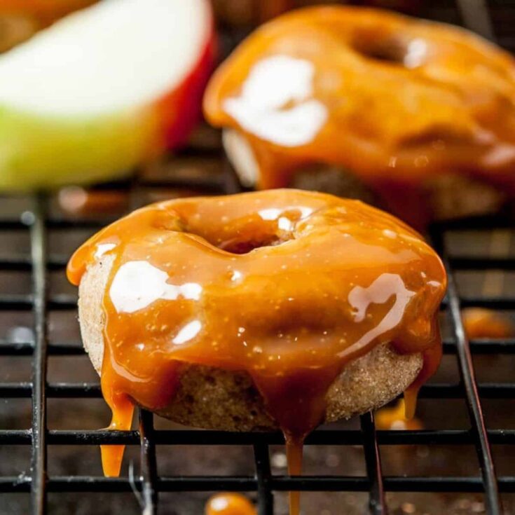 Caramel apple baked donuts
