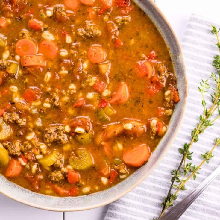Classic hamburger Winter soup