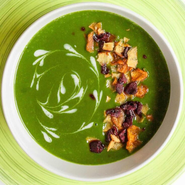 Cream of spinach winter soup