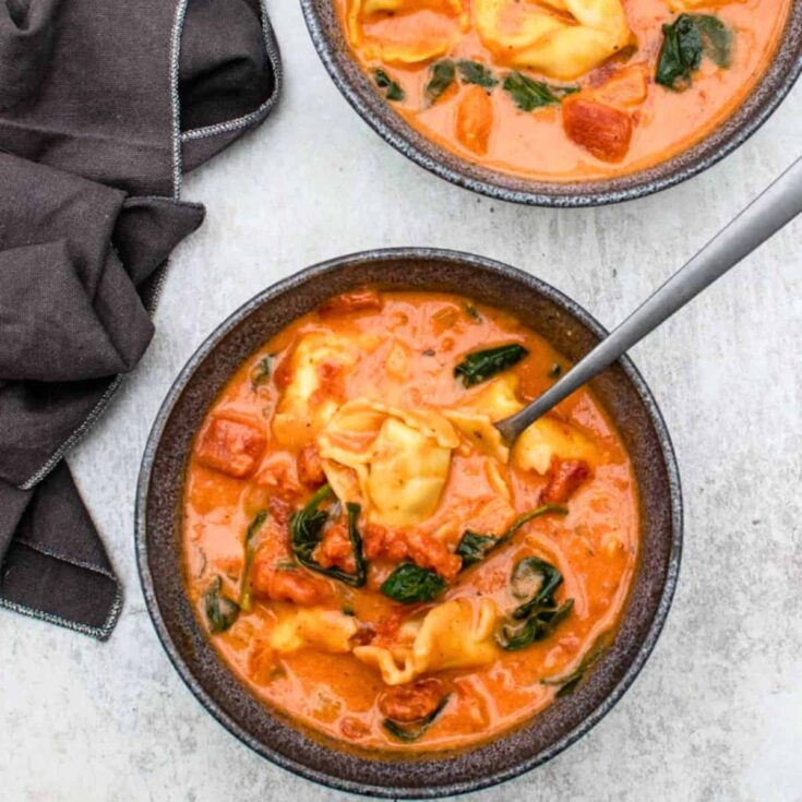 Creamy tortellini soup, made after reading these Winter soups