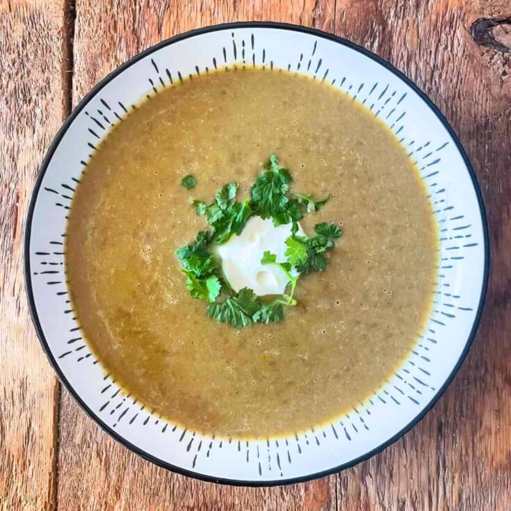 Curried lentil soup, made after reading these winter soup recipes
