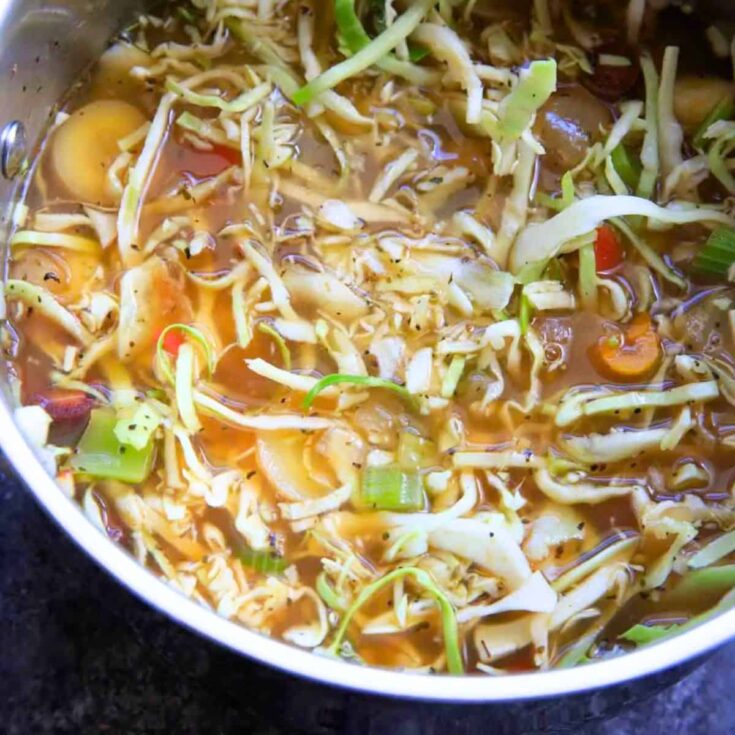 Detox cabbage soup, made after reading these winter soup recipes
