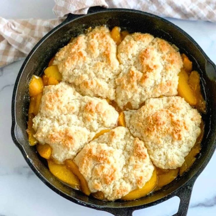 Easy Bisquick peach on a pan
