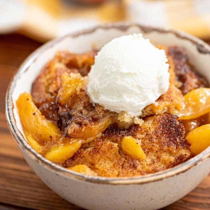 Easy Southern peach cobbler, made after reading these peach cobbler recipes
